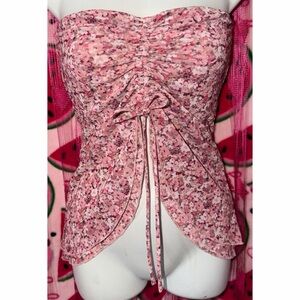 🩷 Garage Fairycore Floral FlowyTube Top